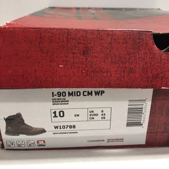 Wolverine Men’s I-90 Mid Carbon Max Waterproof Work Boots, Size 10 EW main image 7